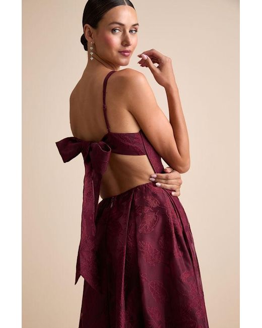 Lulus Red Perfected Aura Jacquard Tie-Back Maxi Dress With Pockets