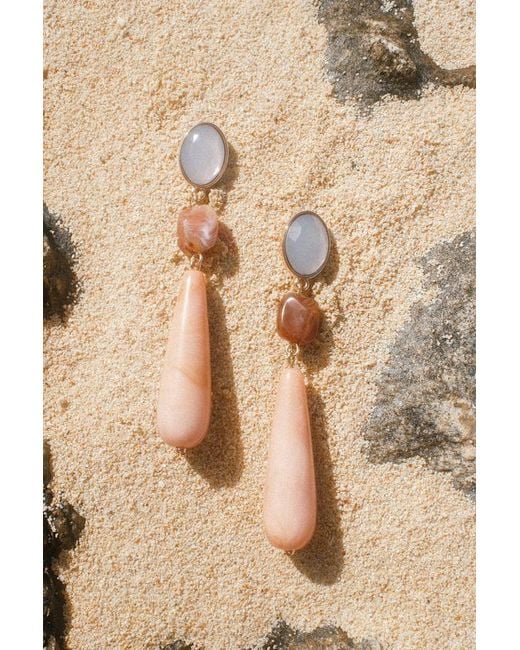 Lulus Natural Amandi Multi Marbled Drop Earrings