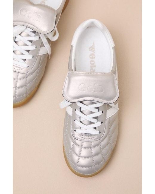 Gola Natural Stadium '86 Champagne And Off Quilted Sneakers