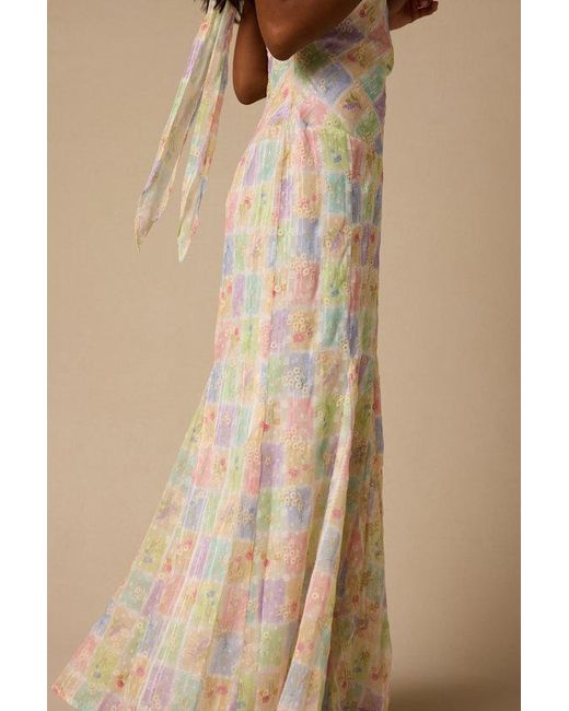 Lulus Natural Maressa Multi Floral Halter Maxi Dress