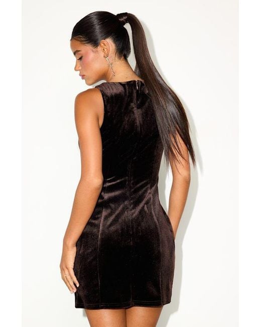 Lulus Black Taslin Dark Velvet Sleeveless Mini Dress