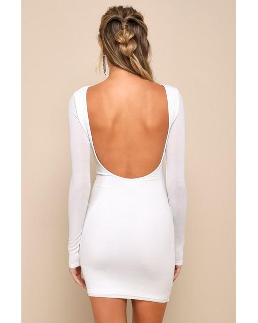 Lulus Natural Gift Of Love And Backless Long Sleeve Mini Dress