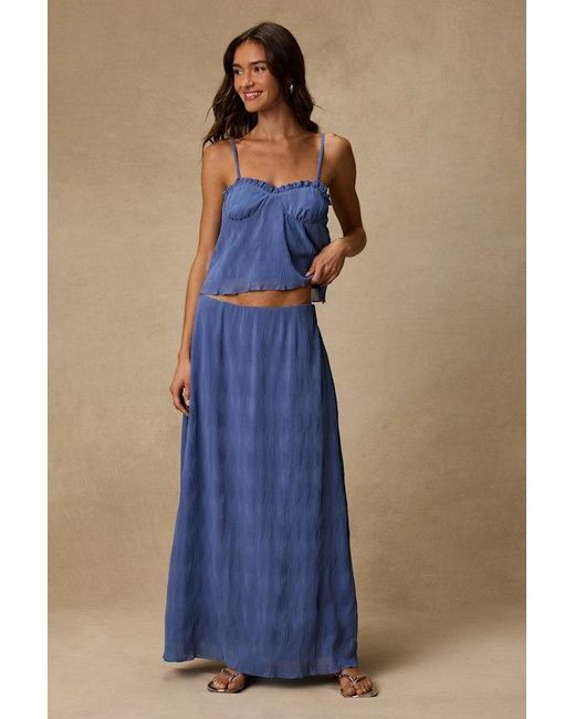 Lulus Blue Paola Textured Ruffled Cami