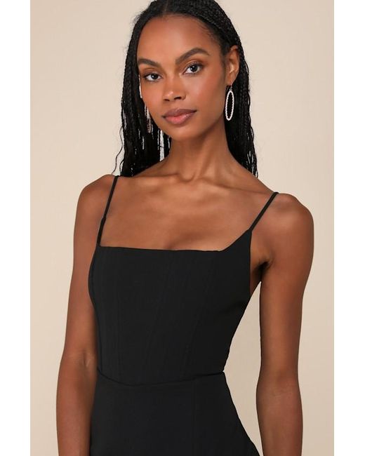 Lulus Natural Simply Remarkable Sleeveless Bustier Mermaid Maxi Dress