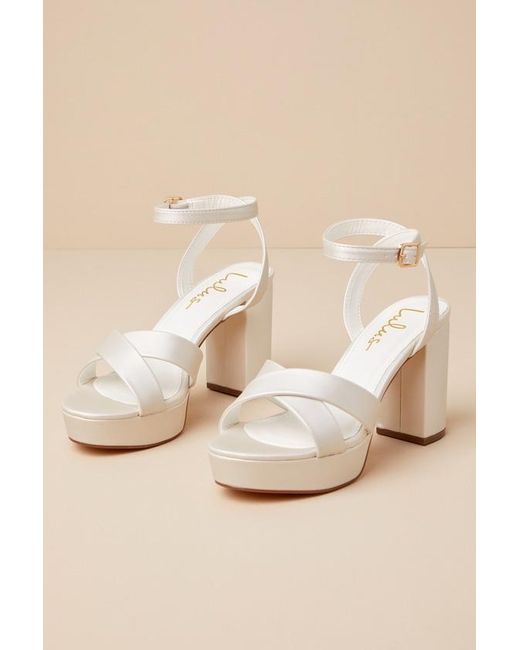 Lulus Natural Selah Ankle Strap Heels