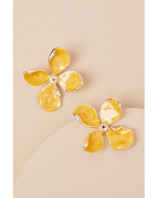 Lulus Black Jelsie Flower Statement Earrings