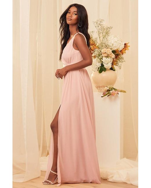 Lulus Natural Thoughts Of Hue Blush Surplice Maxi Dress