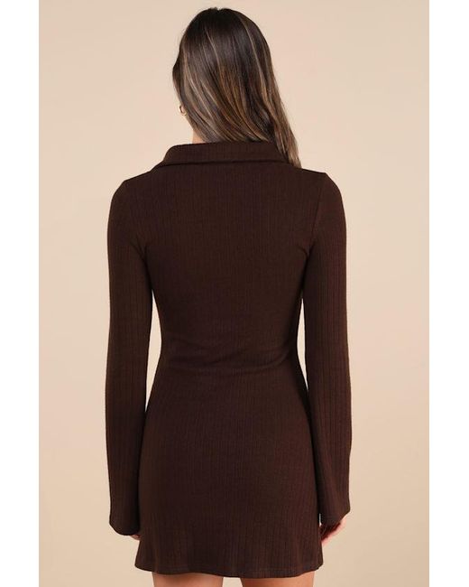 Lulus Black Cuddly Sweetness Button-Front Sweater Mini Dress