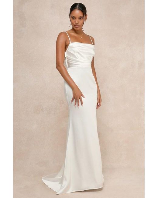 Lulus Natural Lovely Endearment Satin Sleeveless Backless Maxi Dress