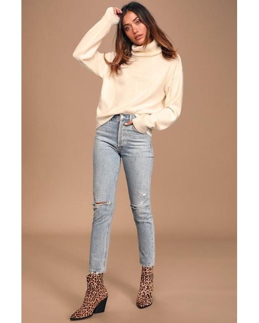 Lulus Natural Amazing Memories Turtleneck Sweater