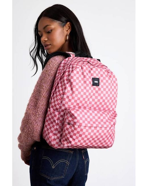 Vans Pink Old Skool Mauvewood Checkered Backpack