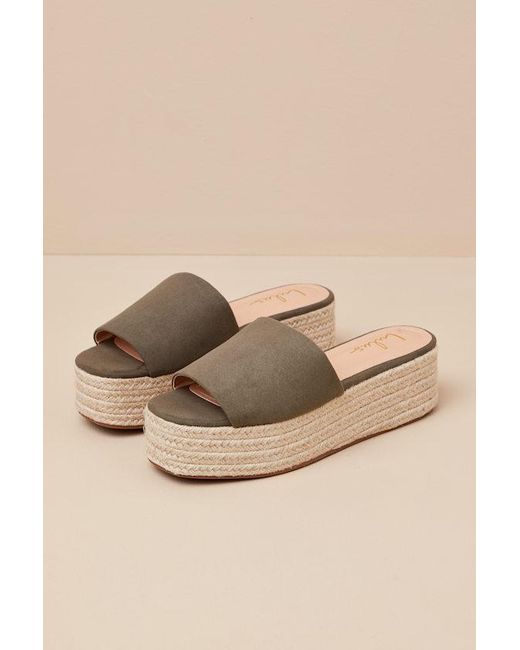 Lulus Natural O'Ahu 2 Suede Espadrille Platforms