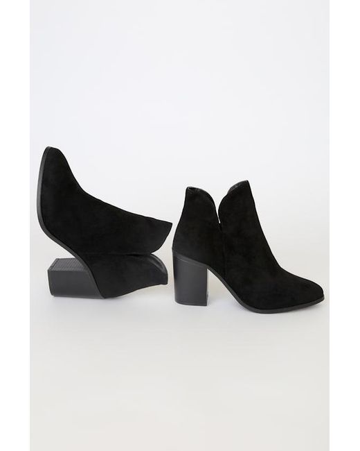Lulus Black Martella Suede Ankle Booties