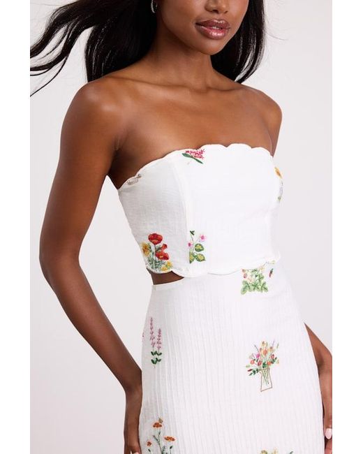 Lulus White Alex Embroidered Cutout Mini Dress