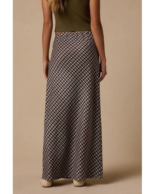 Lulus Black Doyle Gingham Maxi Skirt