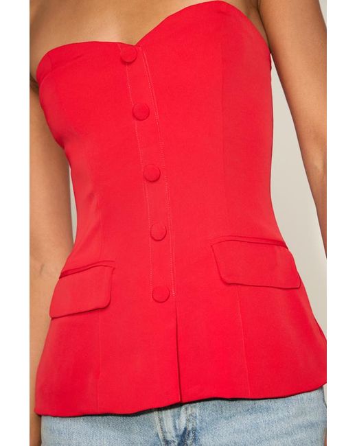 Lulus Red Kylina Ponte Knit Strapless Top