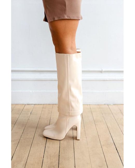 Lulus Natural Lorlia Almond Square Toe Knee High Boots