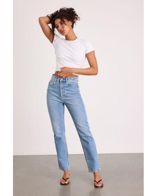 Rolla's Blue Loulou Light Wash High-Rise Straight Leg Jeans