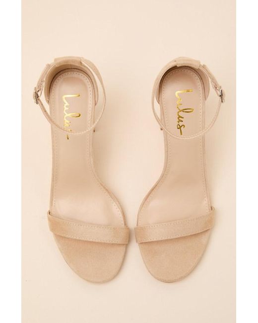 Lulus Taylor Natural Suede Ankle Strap Heels