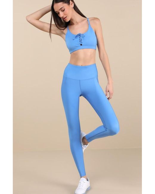 Year Of Ours Blue Recycled High-Rise Sport Leggings