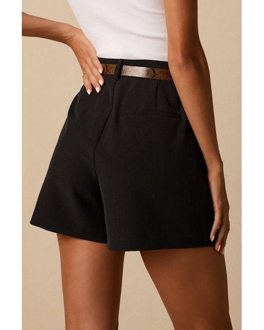 Lulus Black Sharise Pleated High-Rise Shorts