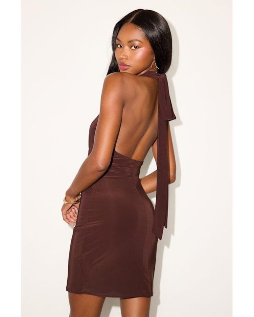 Lulus Red Maelyn Slinky Knit Halter Mini Dress