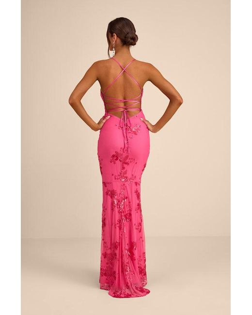 valhalla sequin lace up maxi dress Lulus Valhalla Sequin Lace-Up Maxi Dress in Pink