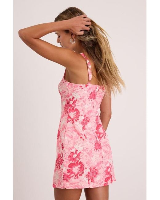 Lulus Pink Exuberant Chicness Floral Sleeveless Mini Dress