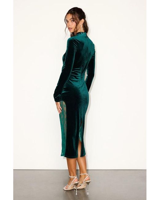 Lulus Multicolor Eloquent Drama Velvet Mock Neck Midi Dress