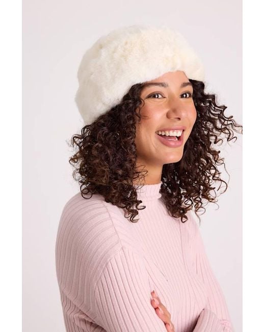 Lulus Natural Omoka Faux Fur Cloche Hat