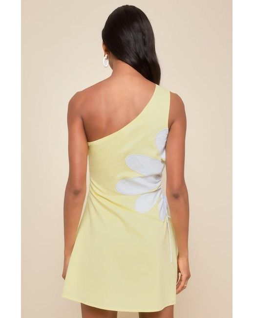Lulus Black Sunny Design Cutout Flower One-Shoulder Mini Dress