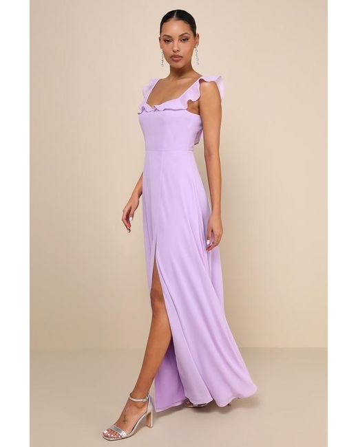 Lulus Purple Dreamy Admiration Ruffled Maxi Dress
