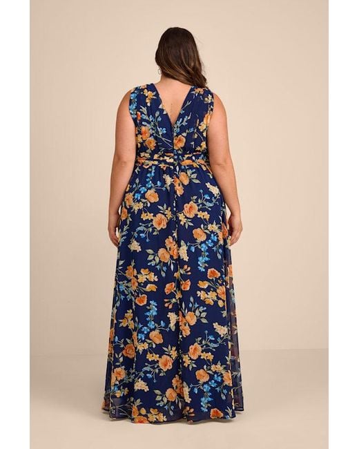 Lulus Blue Heavenly Hues Floral Maxi Dress