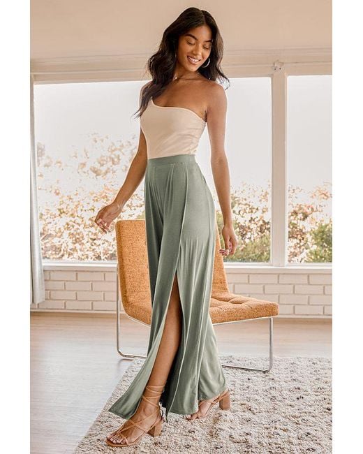 Lulus Natural Knockout Wide-Leg Pants