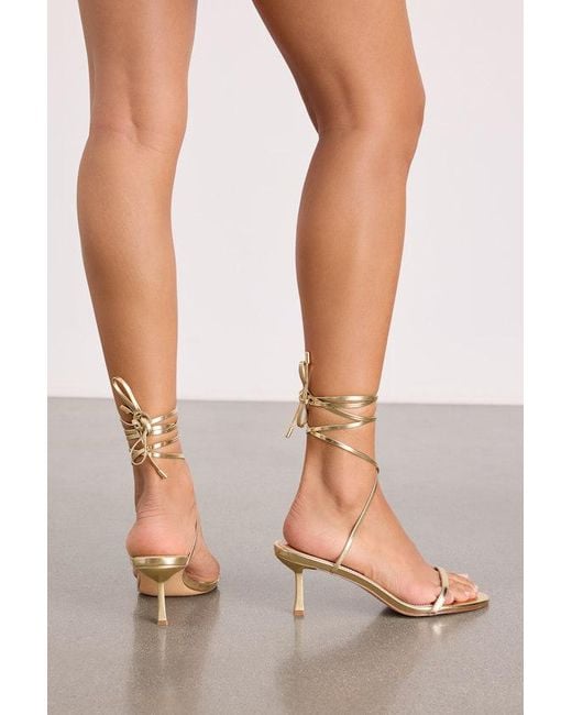 Lulus Natural Sharlee Lace-Up High Heel Sandals