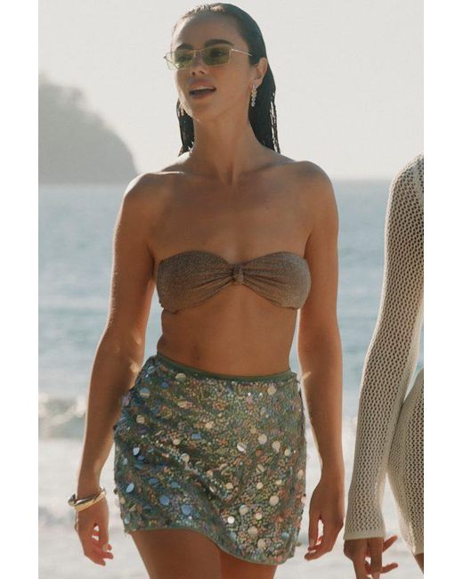 Lulus Blue Spectacular Attitude Mint Sequin Micro Mini Skirt