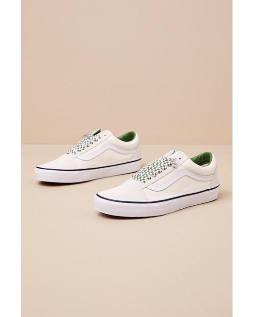 Vans Natural Old Skool Marshmallow And Suede Leather Sneakers