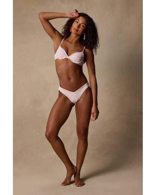 Kulani Kinis Brown Cannes Multi Floral Cheeky Bikini Bottoms