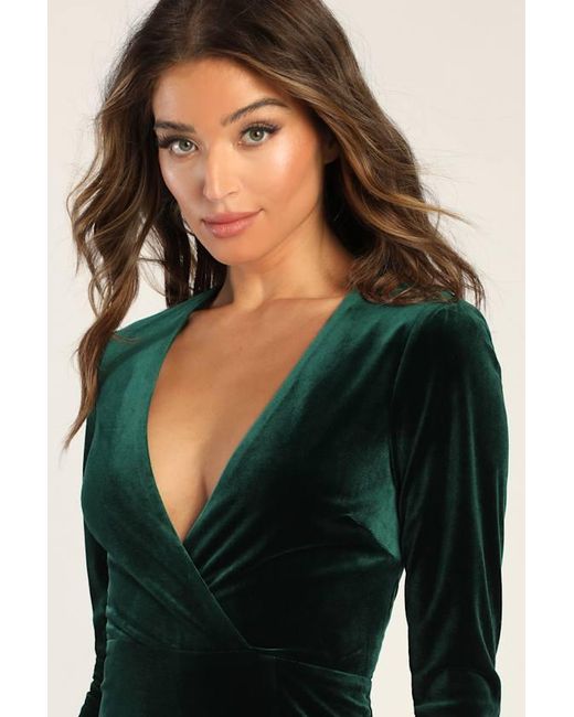 Lulus Black Sensational Memories Velvet Surplice Maxi Dress