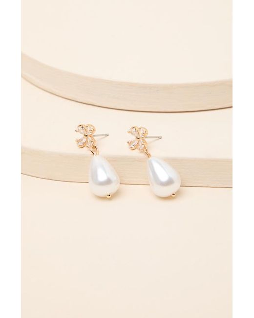Lulus Natural Amanas 14Kt Pearl Drop Earrings
