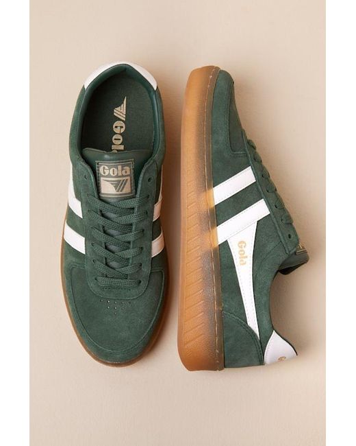 Gola White Grandslam Evergreen And Off Suede Leather Sneakers