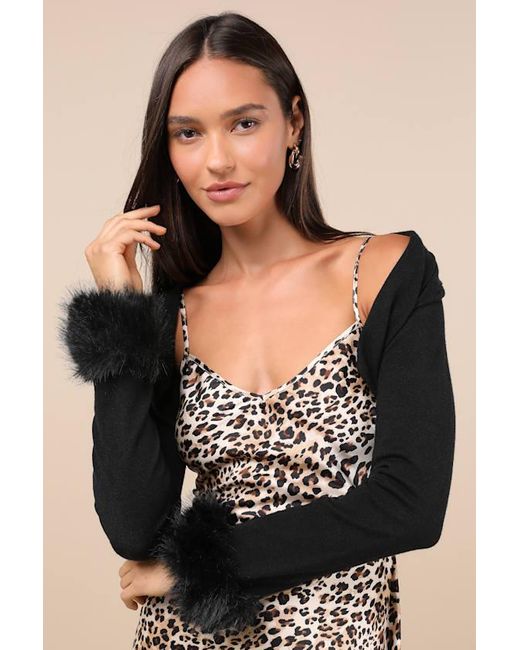 Lulus Brown Beyond Confident Leopard Print Satin Slip Dress And Shrug Set