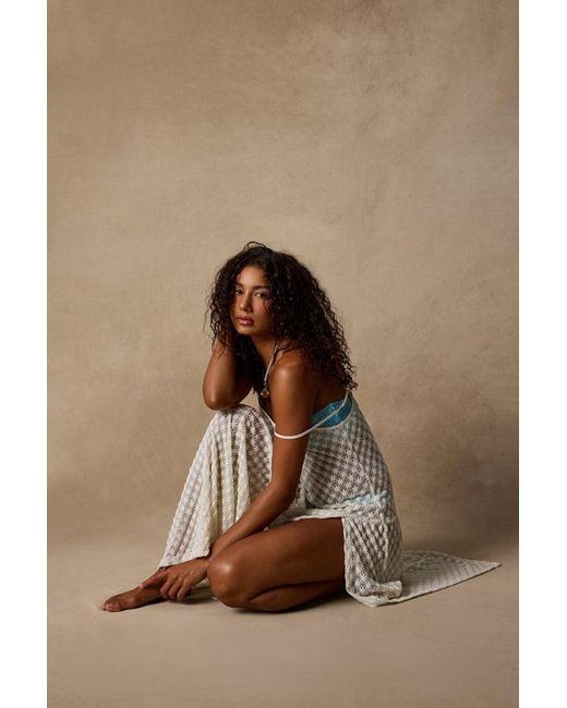 Rhythm Brown Gigi Lace Slip Maxi Swim-Coverup Dress