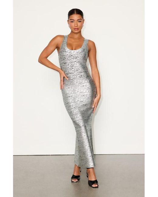 Lulus White Raveena Abstract Bandage Bodycon Maxi Dress