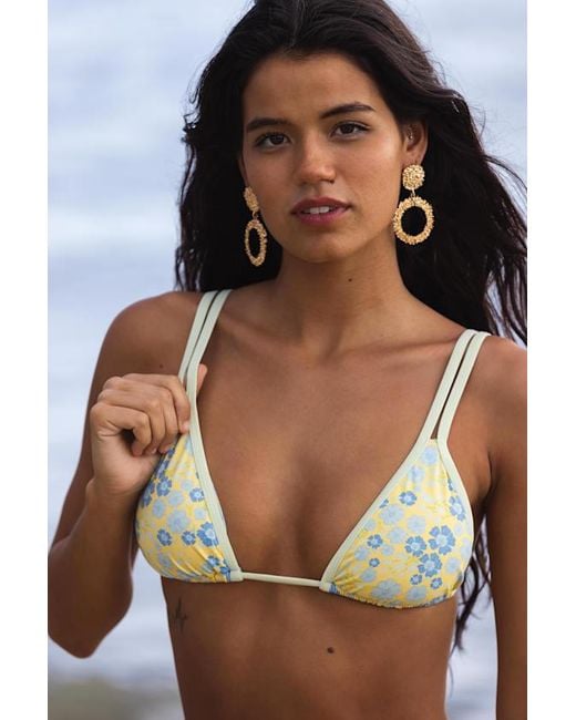 Dippin' Daisy's Yellow Billy Floral Triangle Bikini Top