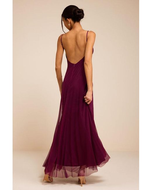 Lulus Red Atori Plum Mesh Sleeveless Maxi Dress