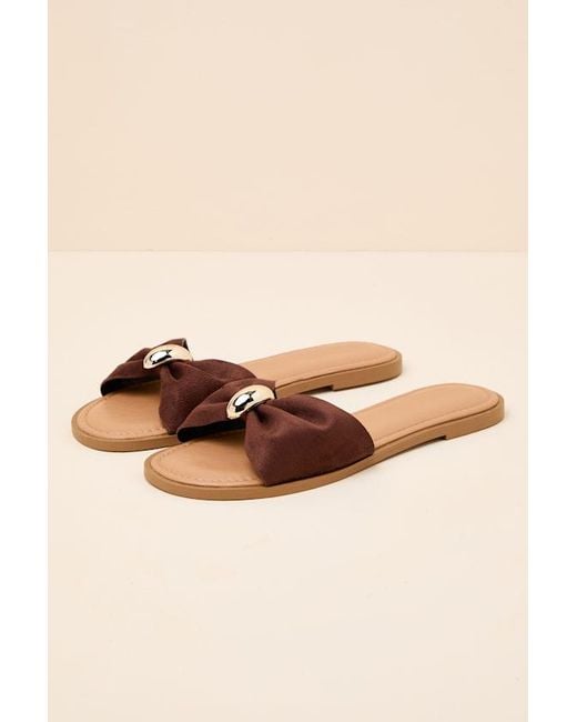 Lulus Black Nara Suede Slide Sandals