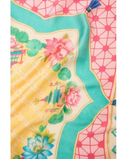 Lulus Pink Fadia Multi Print Satin Scarf