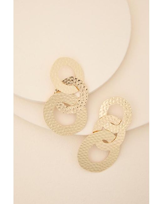 Lulus Natural Jila Hammered Linked Statement Earrings