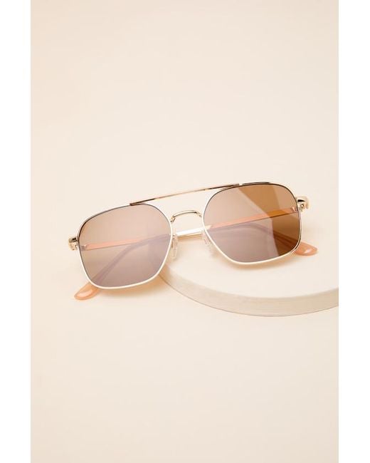Lulus Brown High Flyer Aviator Sunglasses